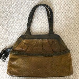 Olive leather tote - Cate Adair